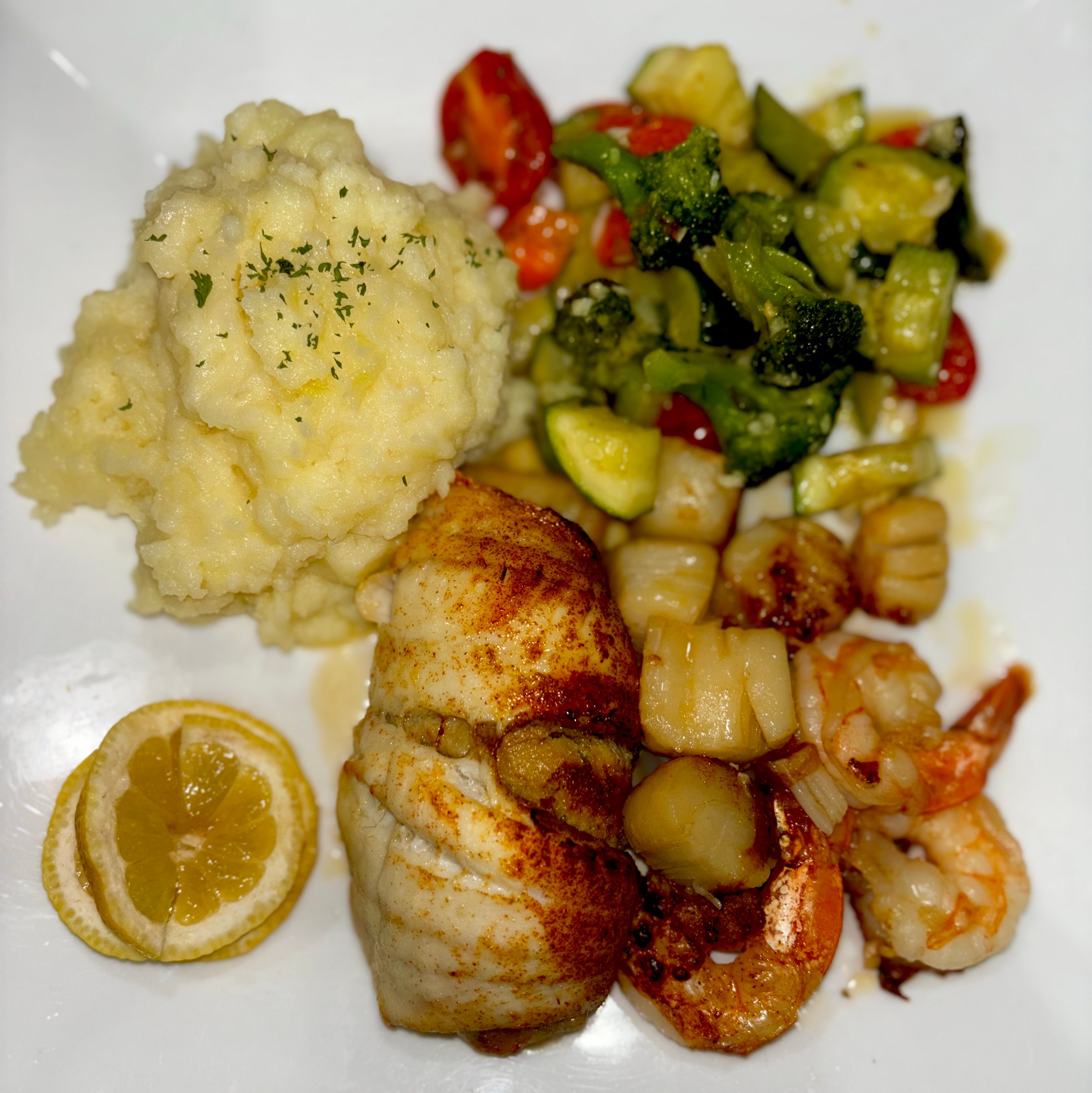 Broiled Seafood Platter.