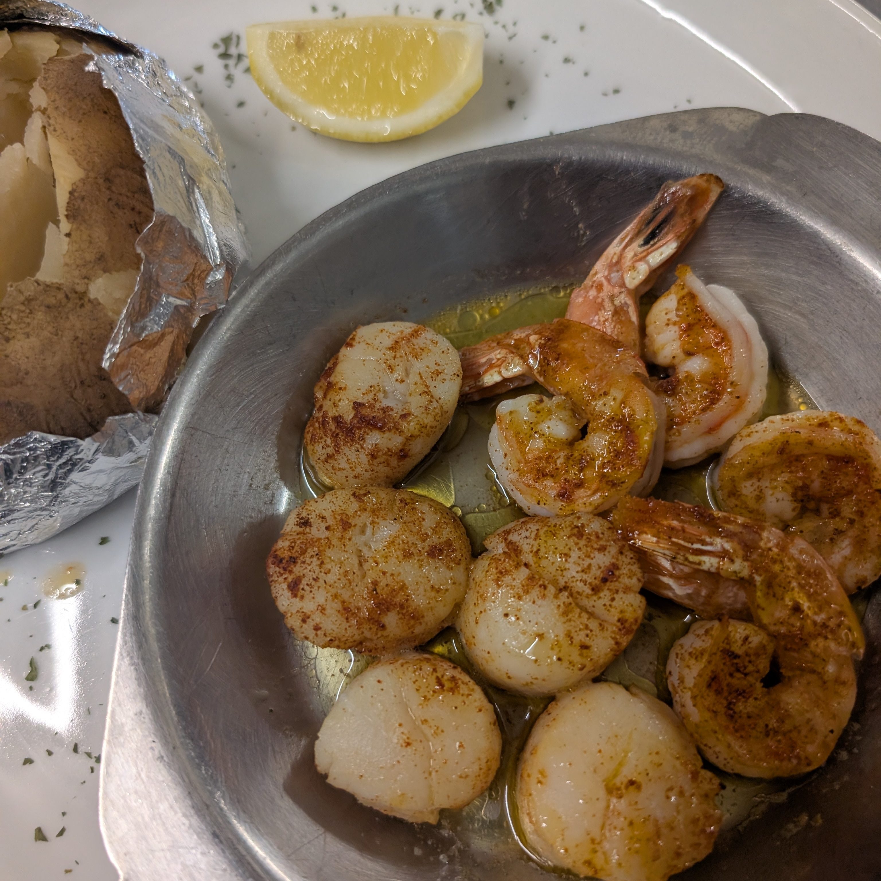 Sea Scallops & Shrimp Scampi.