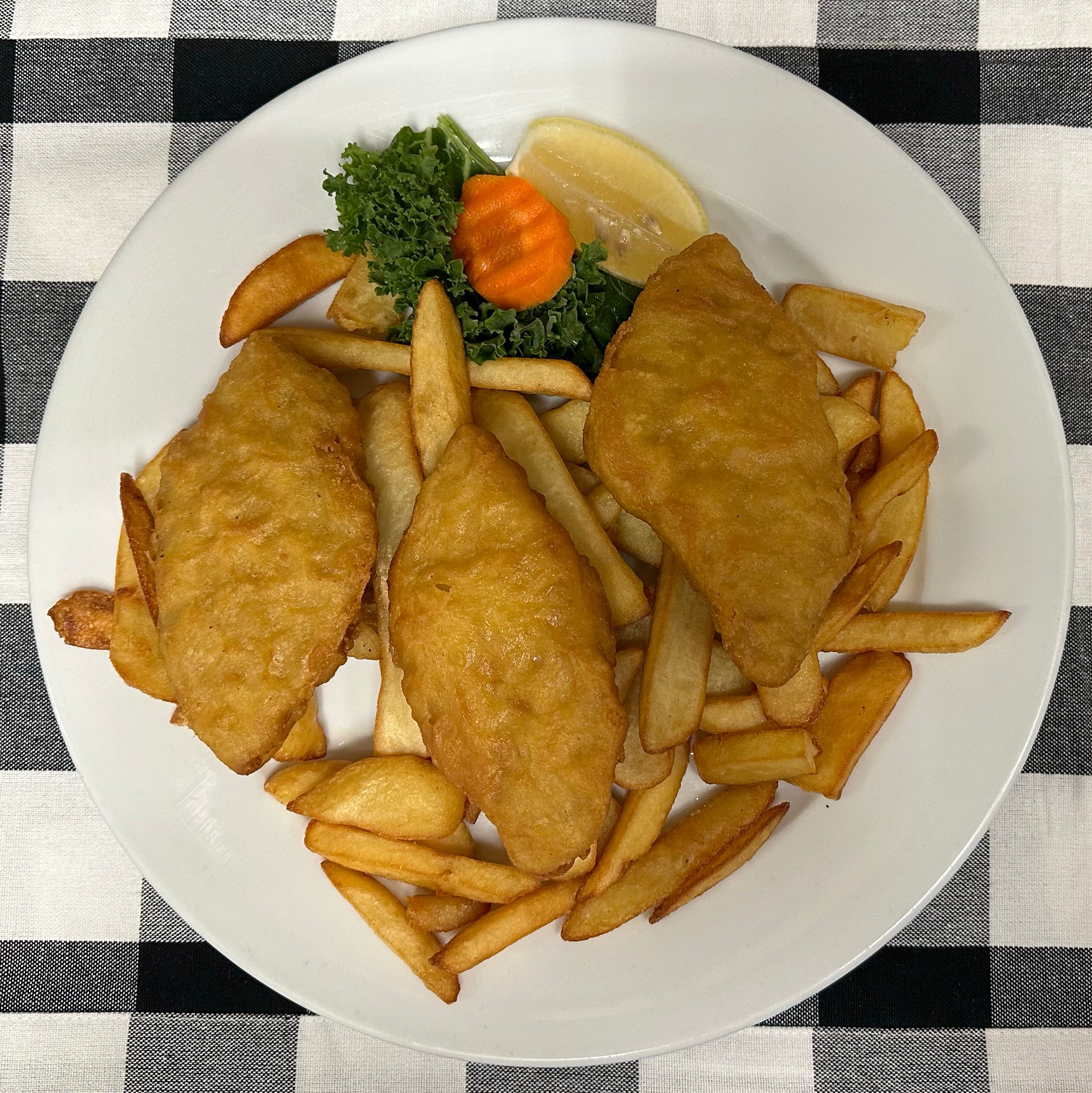 Fried Fish & Chips Dinner.