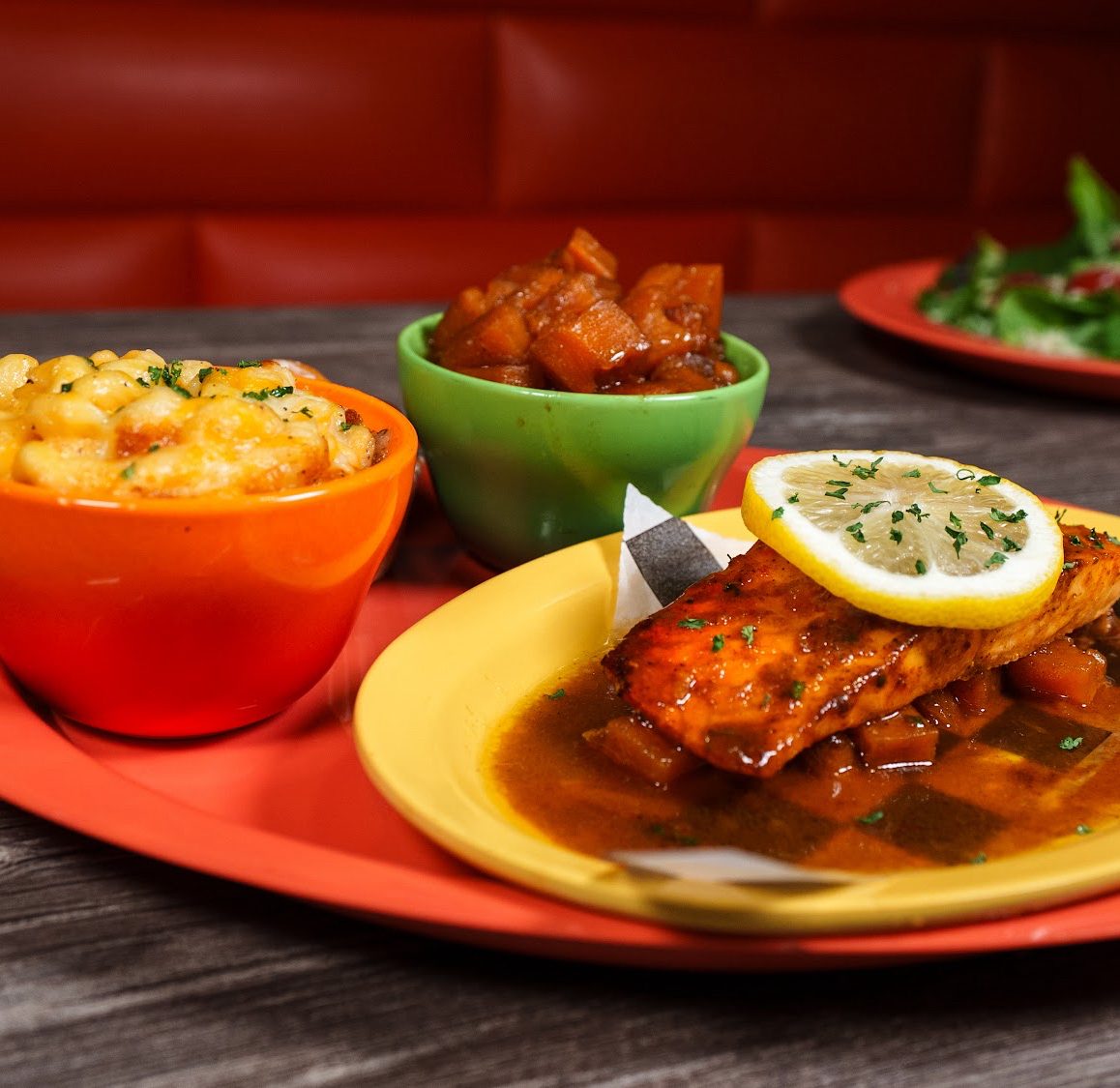 Sweet Potato Glazed Salmon.