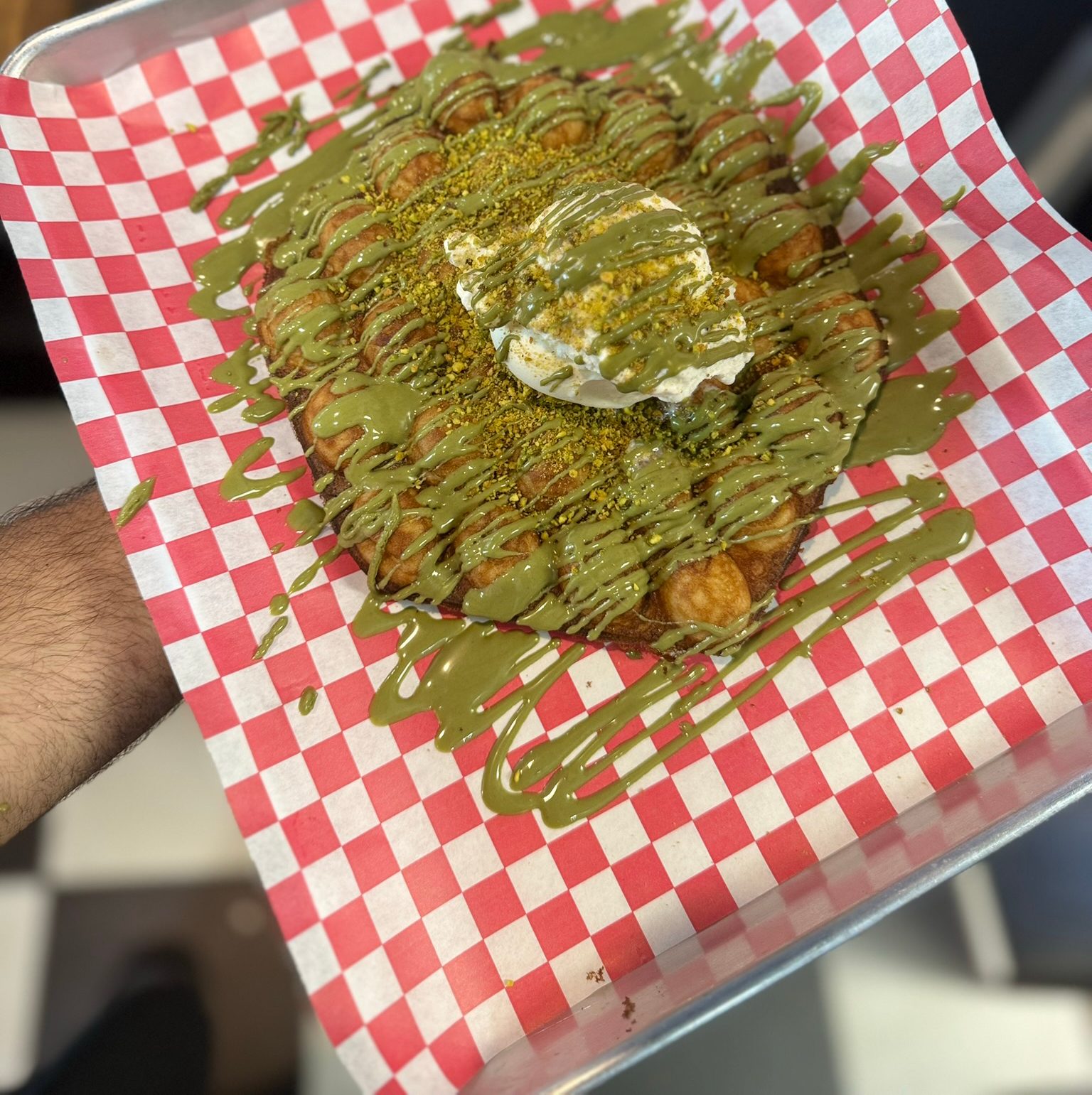 Pistachio Waffle.