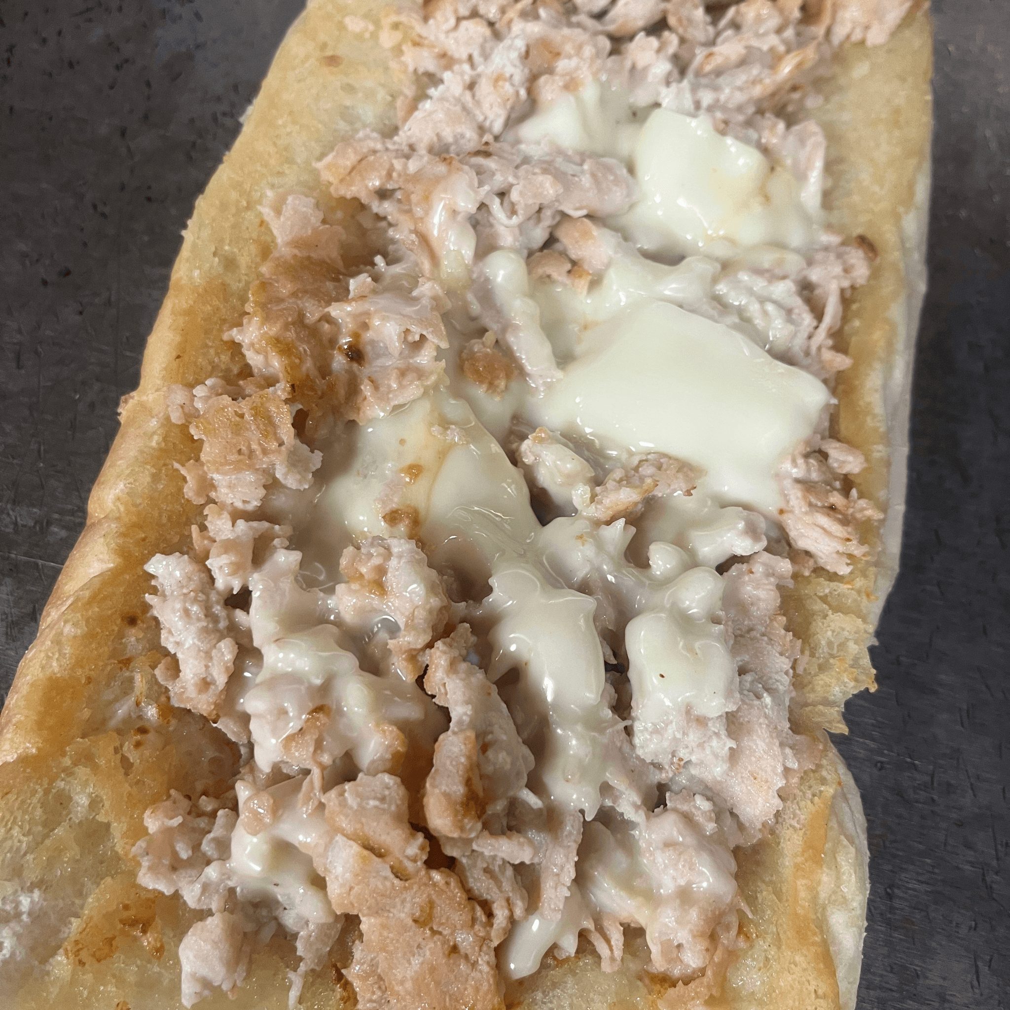 Garlic Bread Chicken Cheesesteak.