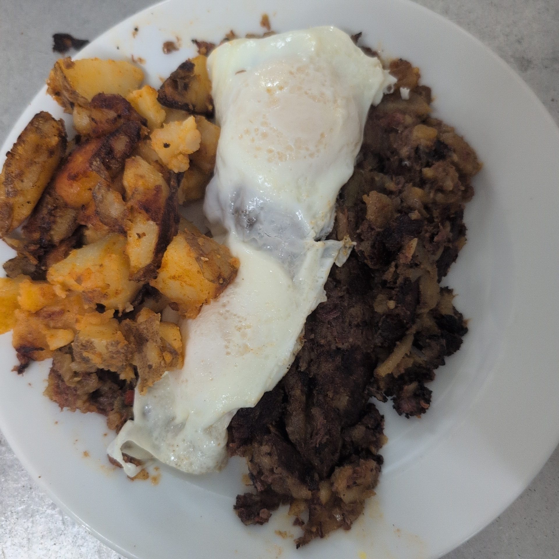 Homemade Hash with Eggs.