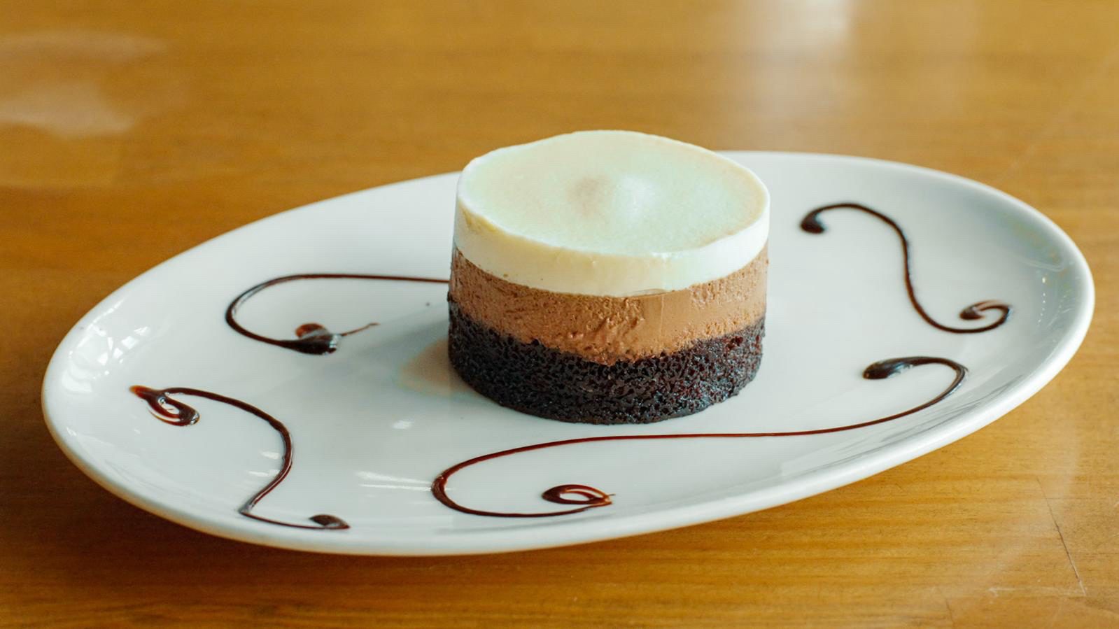 Three Chocolate Mouse Cake.