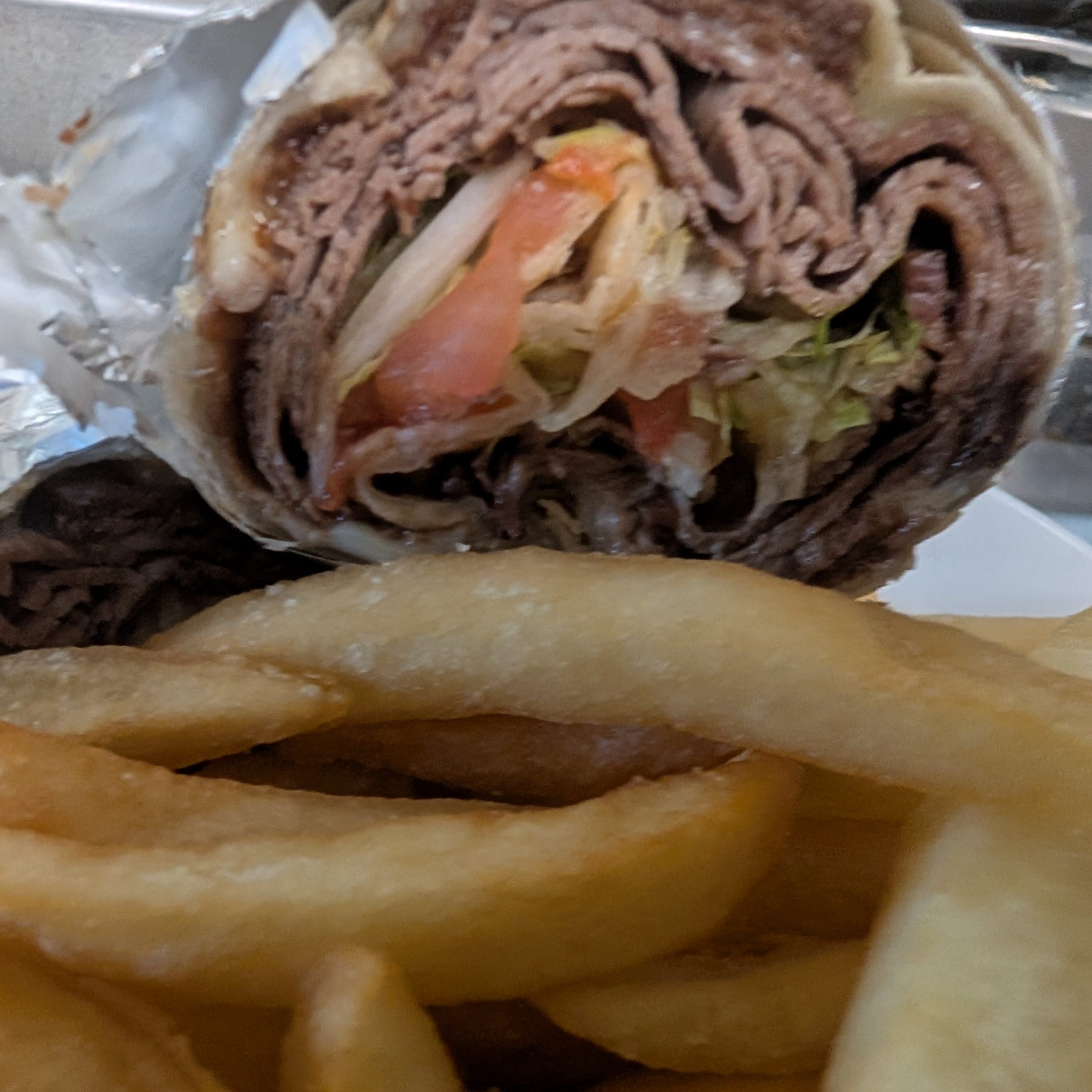 Roast Beef & Swiss Cheese Wrap.