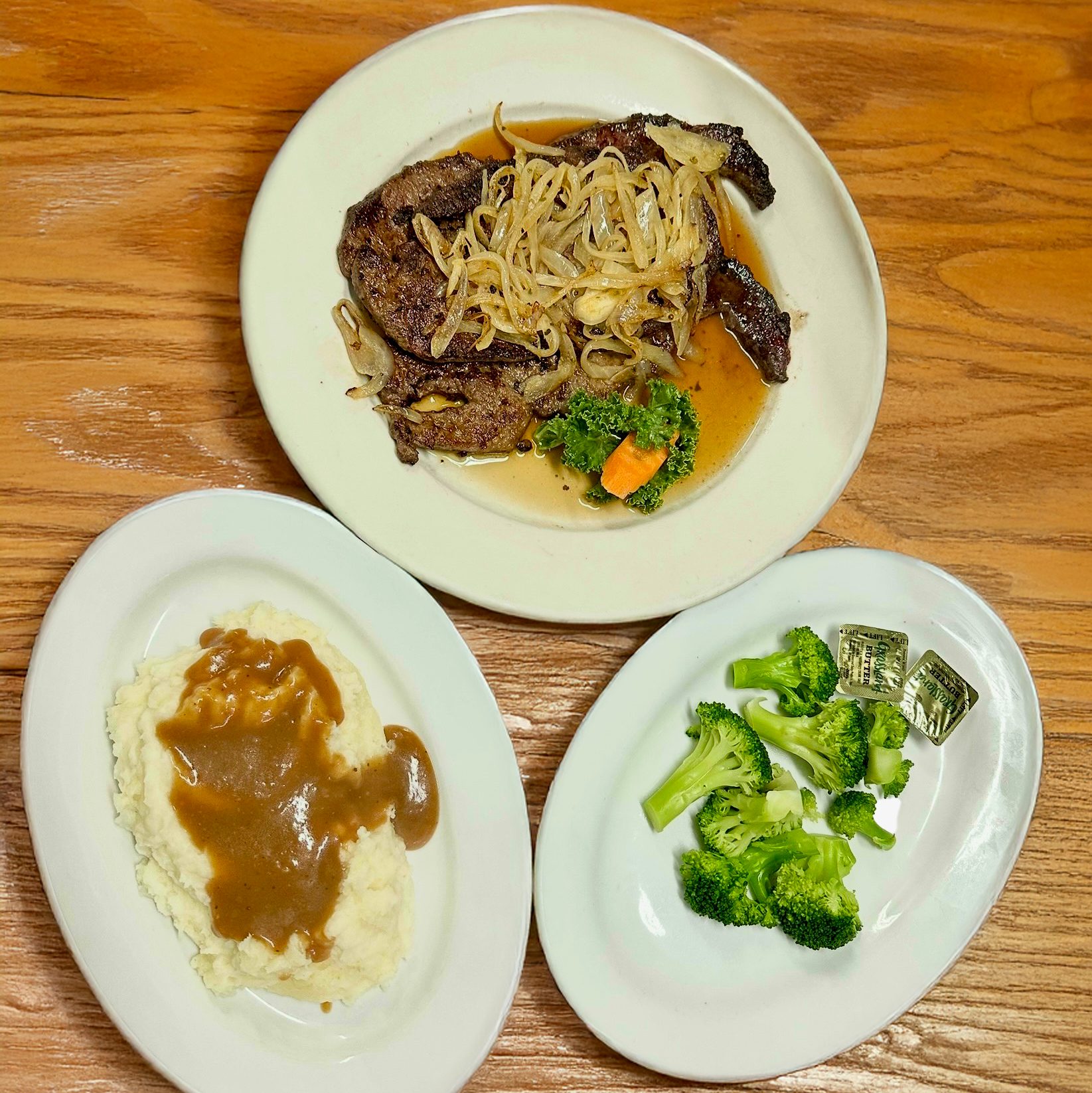 Grilled Liver With Fried Onion Dinner.