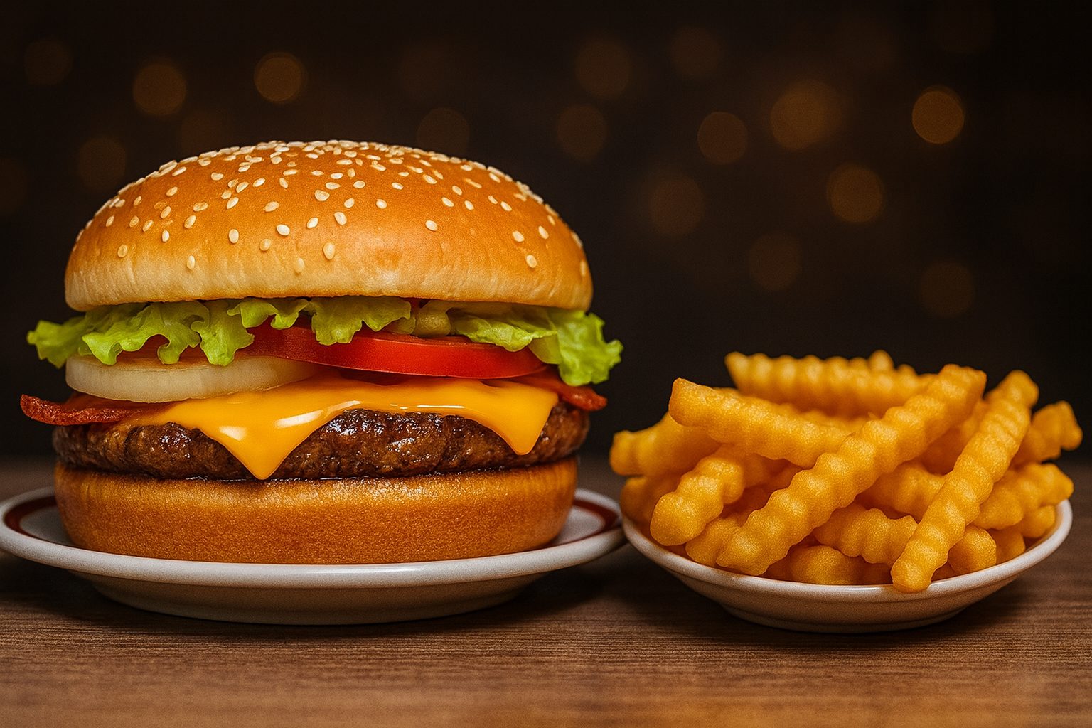 Cheeseburger &fries.