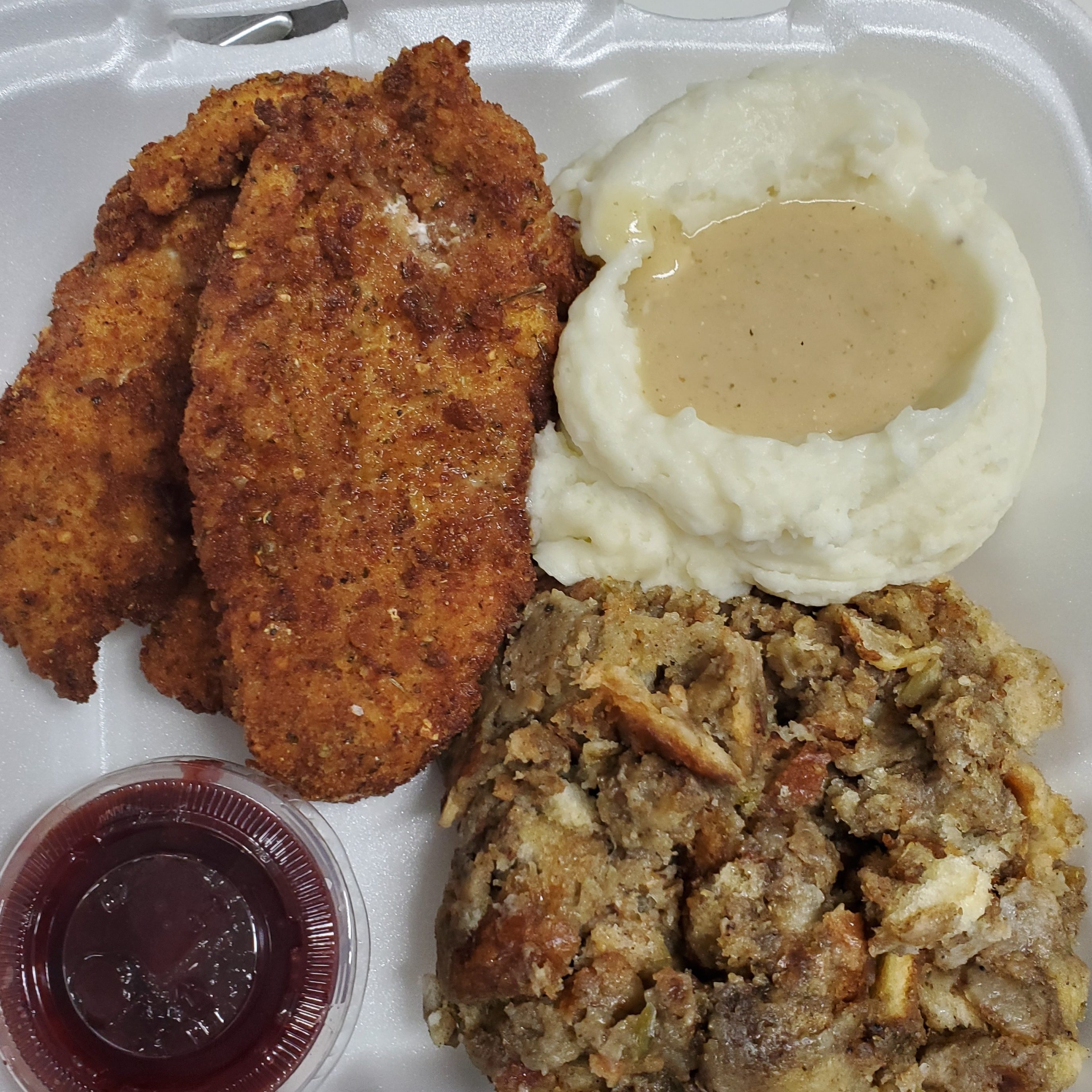Breaded Chicken Breast Dinner.