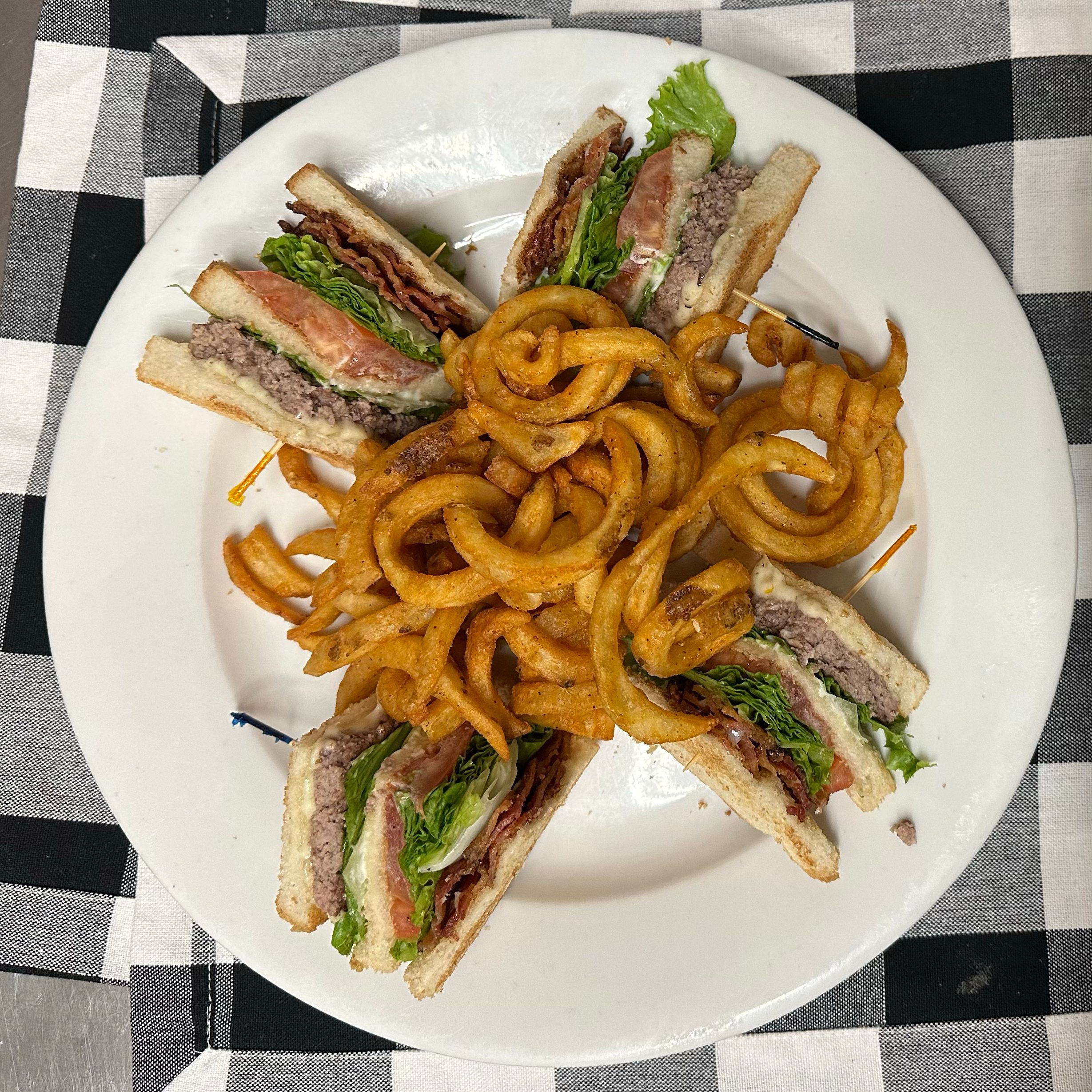 Cheeseburger Triple Decker.