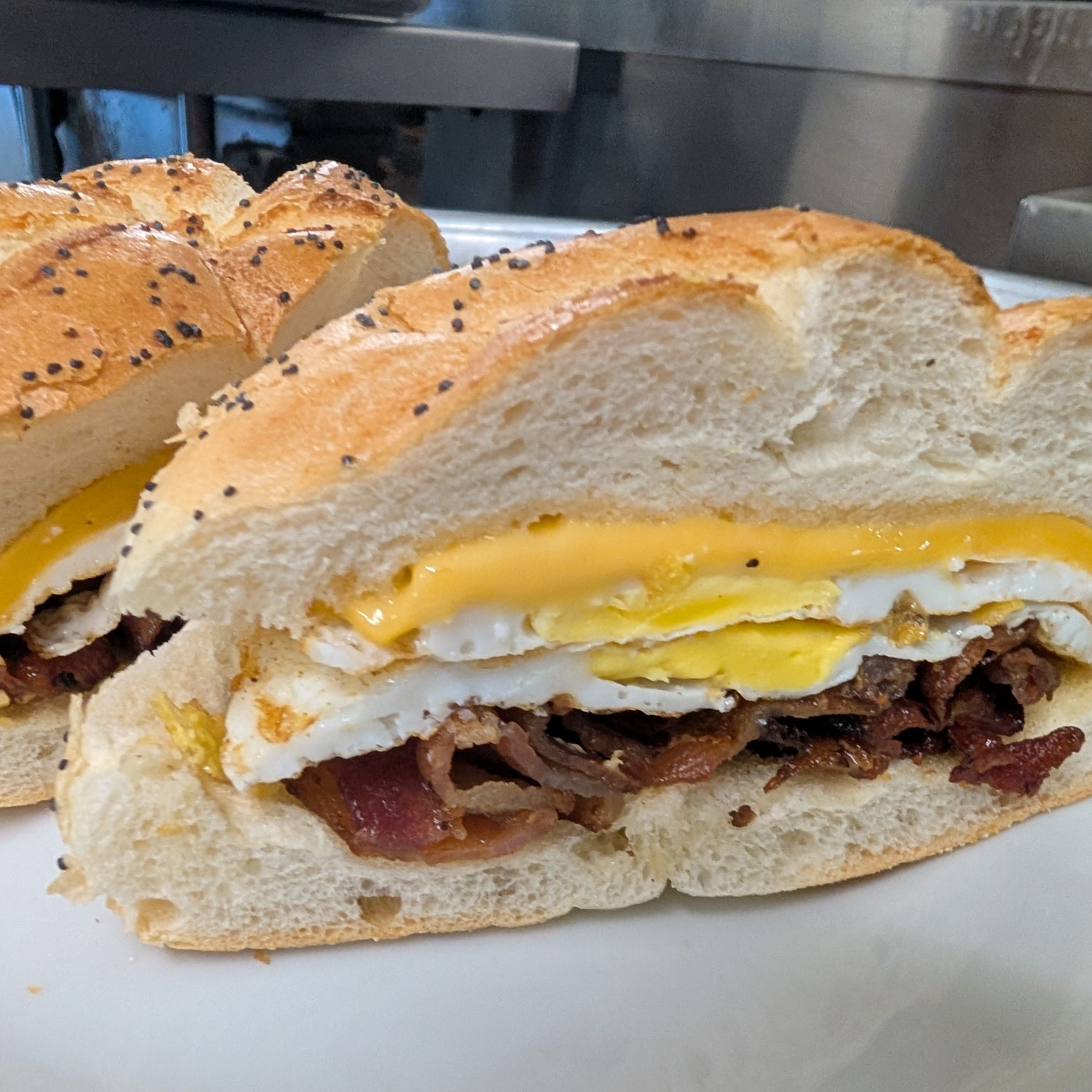 Meat and Egg Sandwich.
