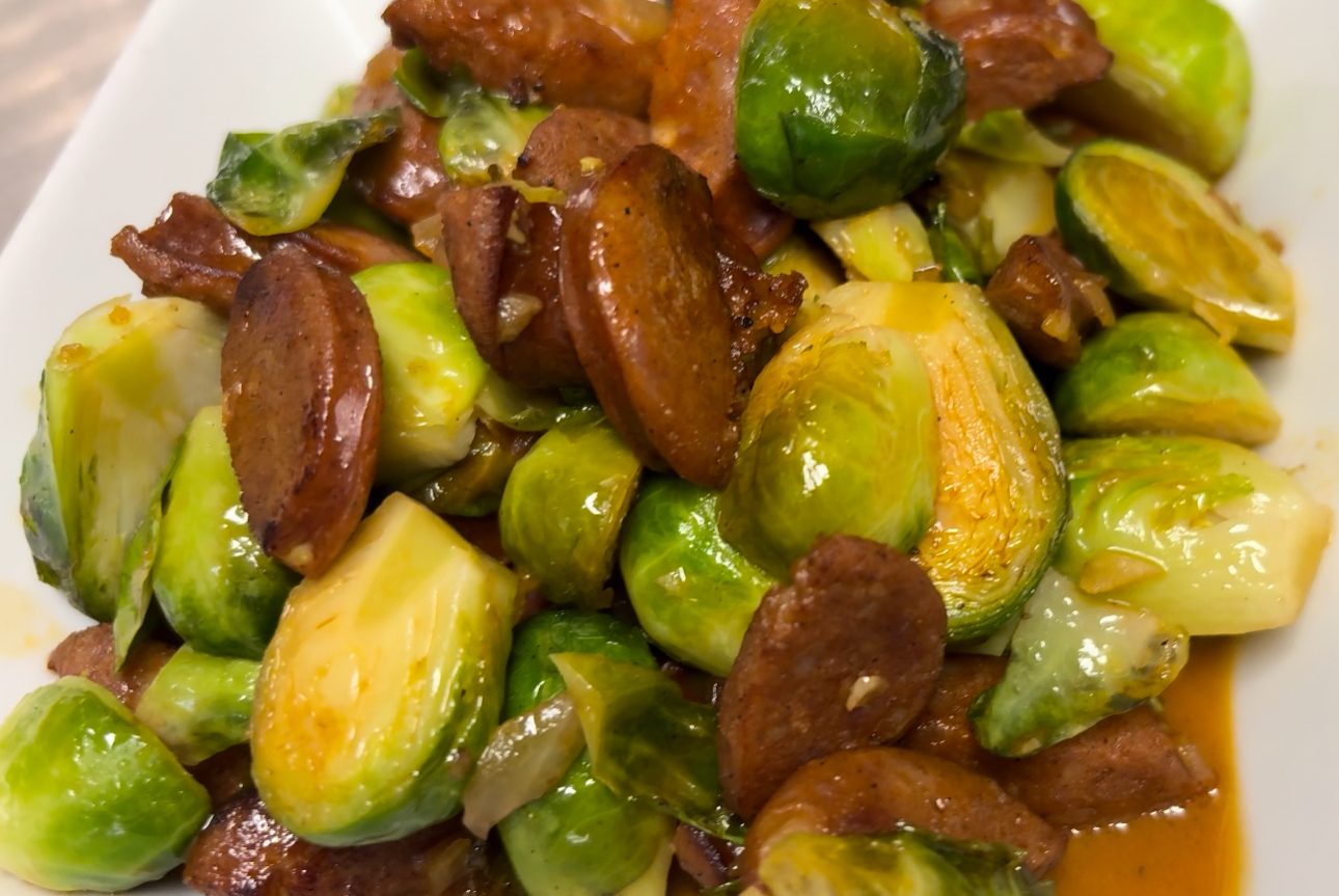 Chorizo Brussel Sprouts.