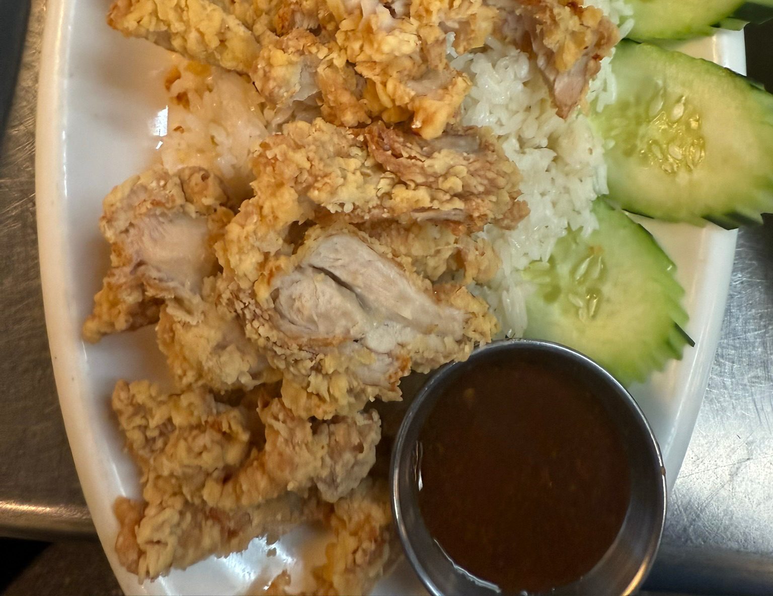 Crispy Hainanese Chicken.