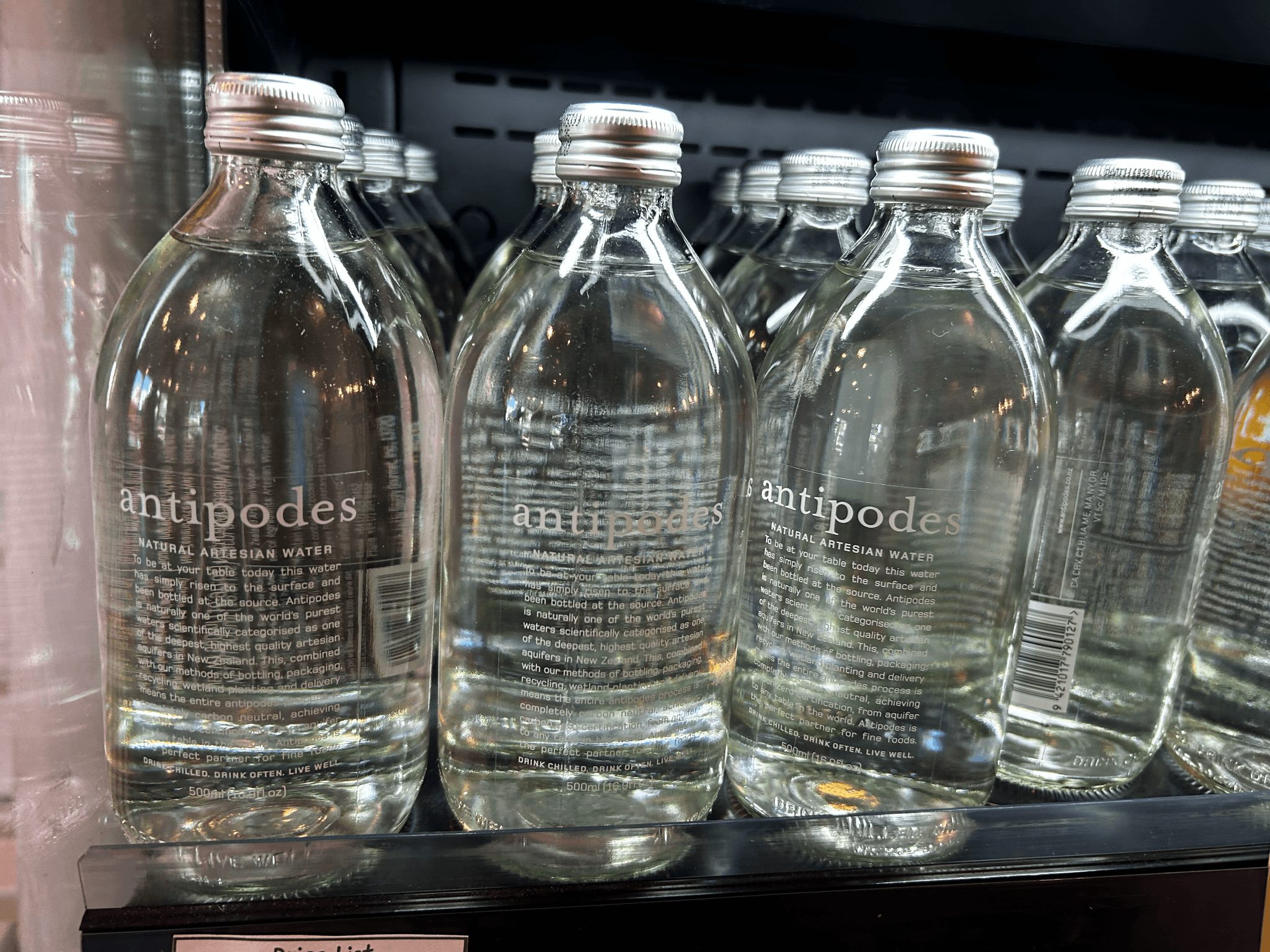 Antipodes Bottled Water.