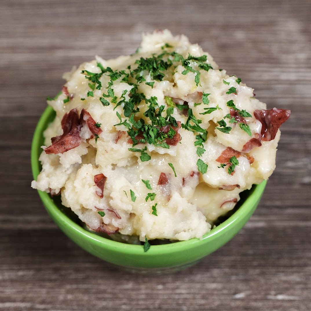Loaded Red Skin Mashed Potatoes.