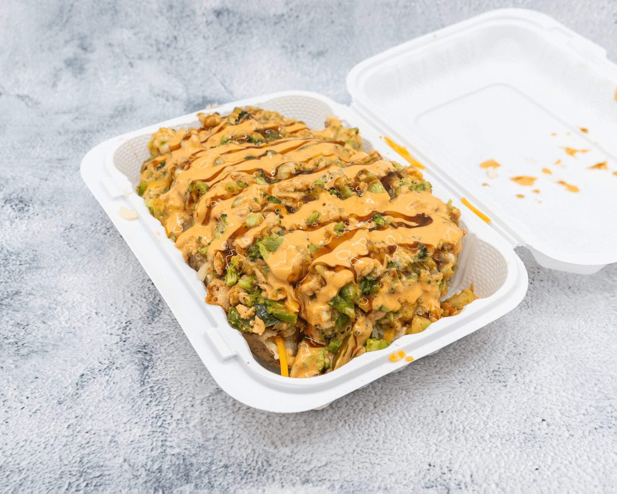 Seafood Cheesesteak Potato.