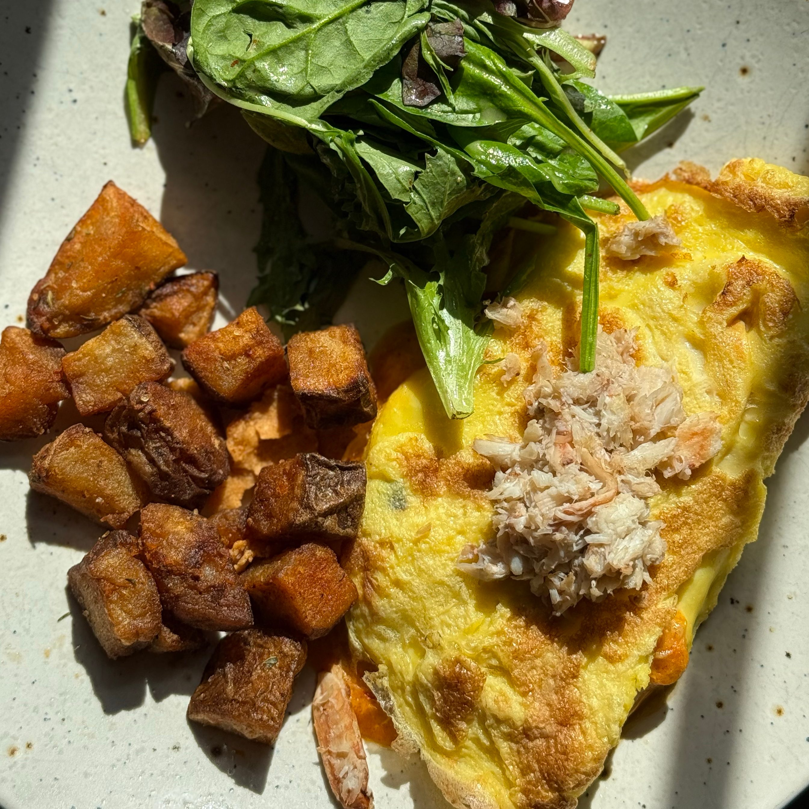 Crab & Cheese Omelet.