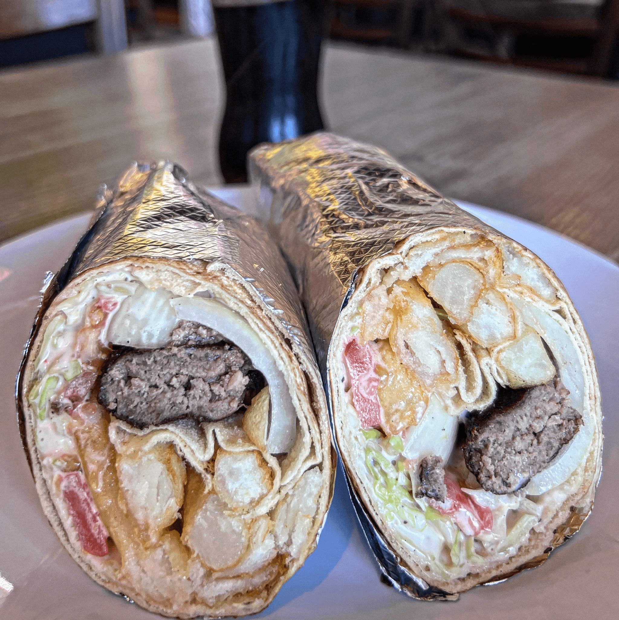 Lebanese Burger Wrap.