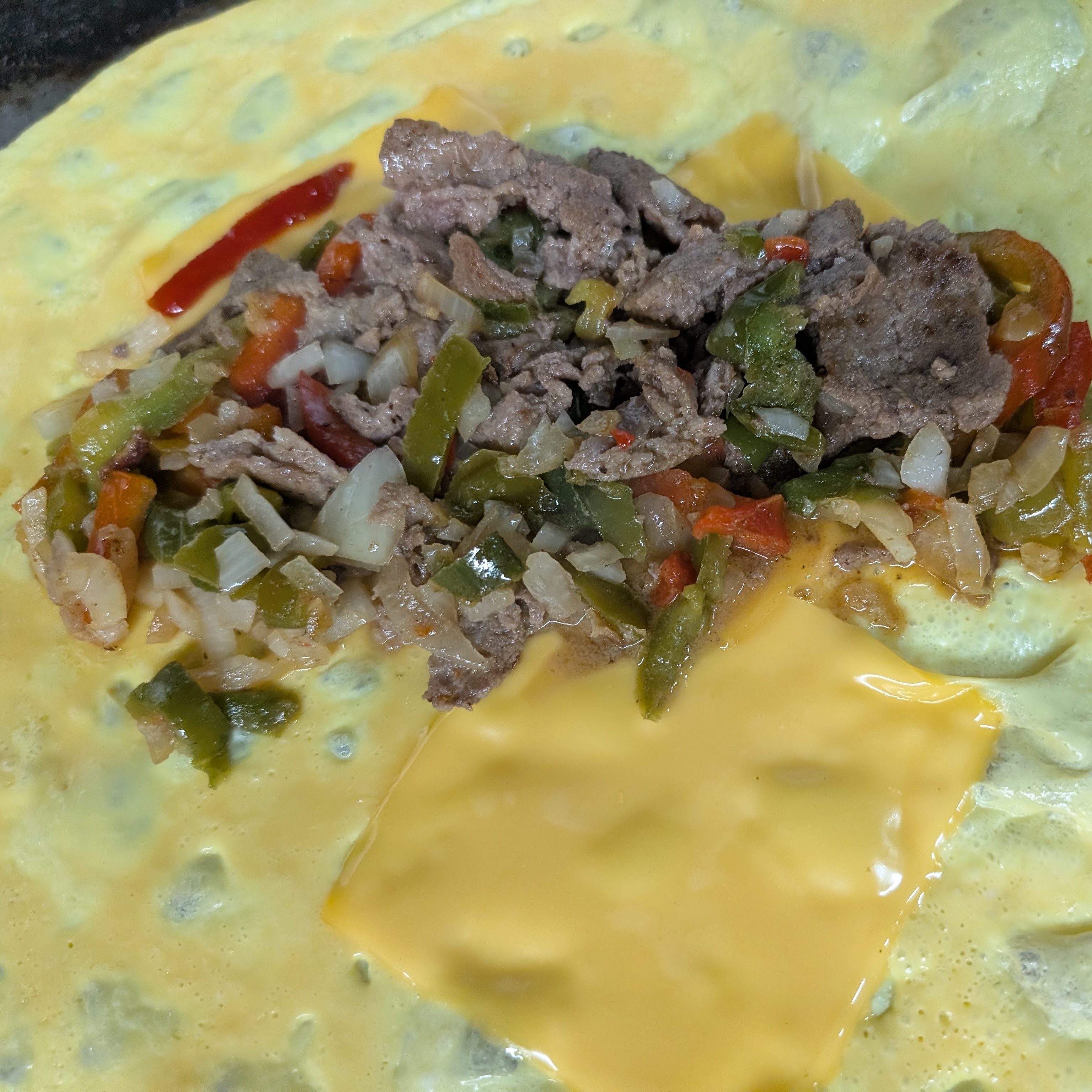 Philly Cheese Steak Omelette.