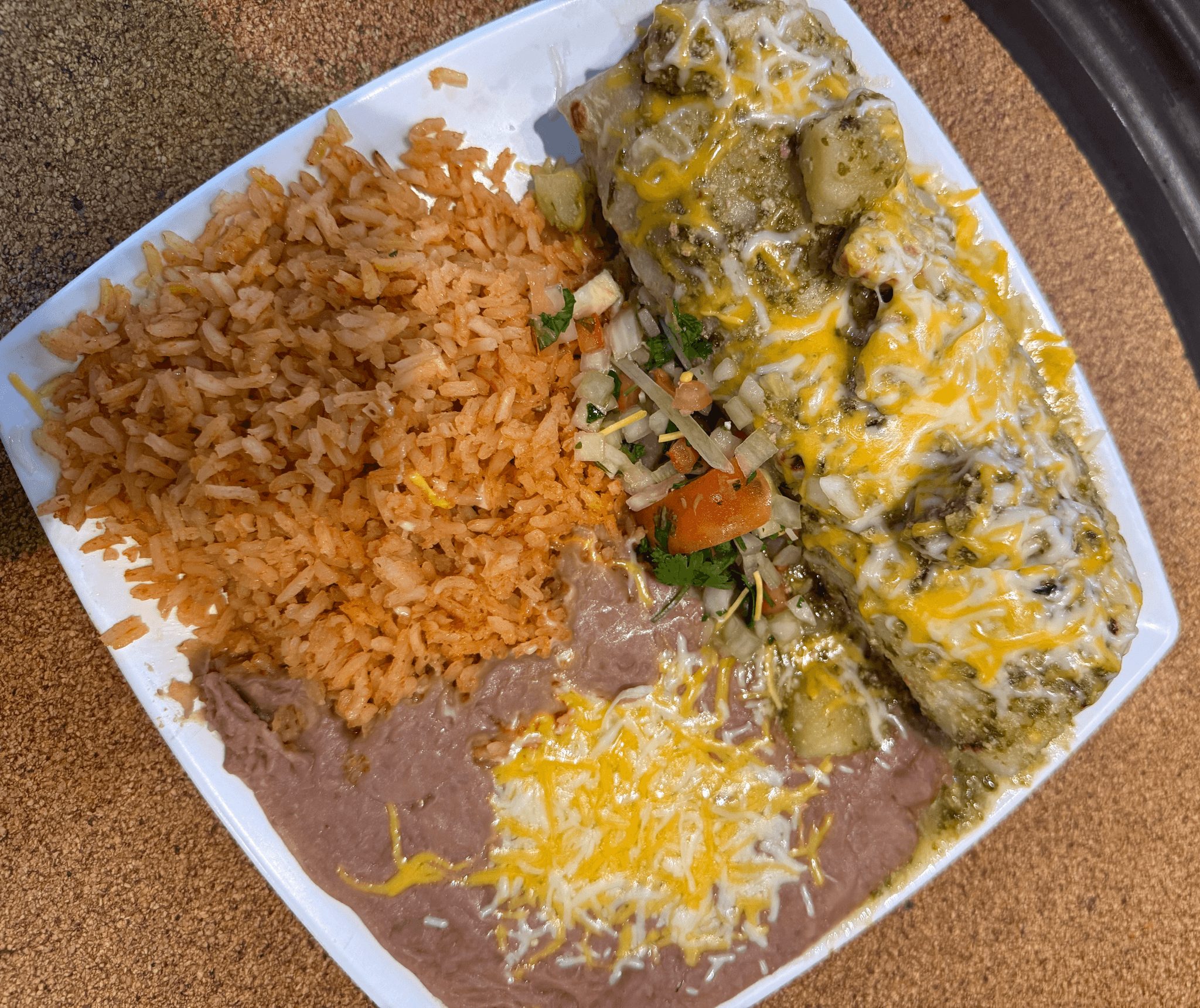 D11 Chile Verde Burrito.