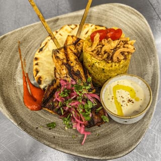 Swarma Spiced Salmon Kebob