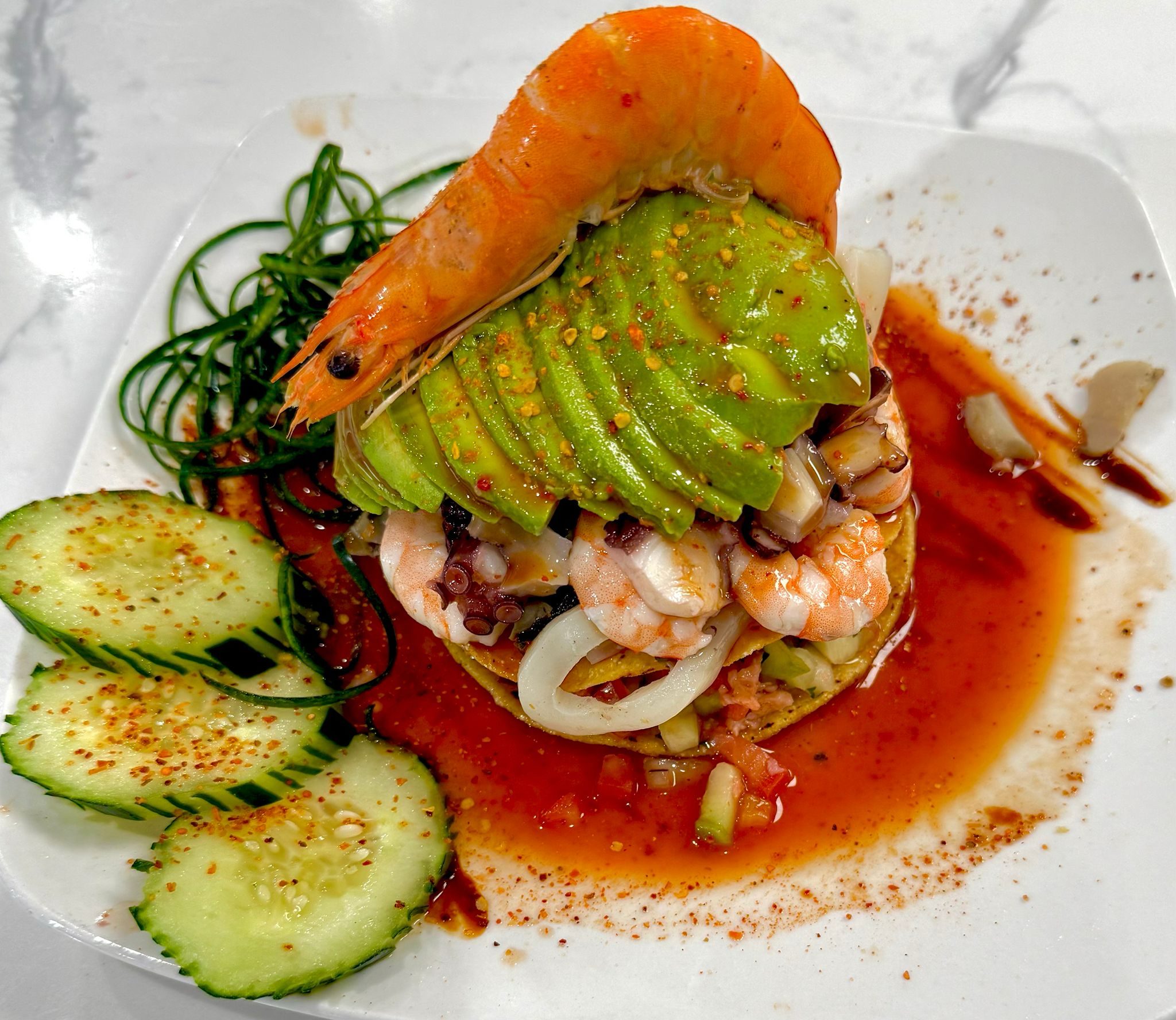 Tostada Mixta / Mixed Tostada.