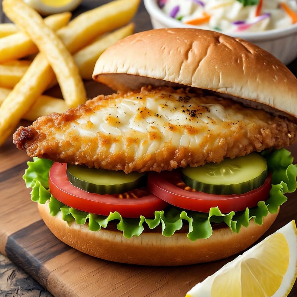Fried Flounder Sandwich.