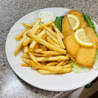 Fried Flounder with French Fries Entree