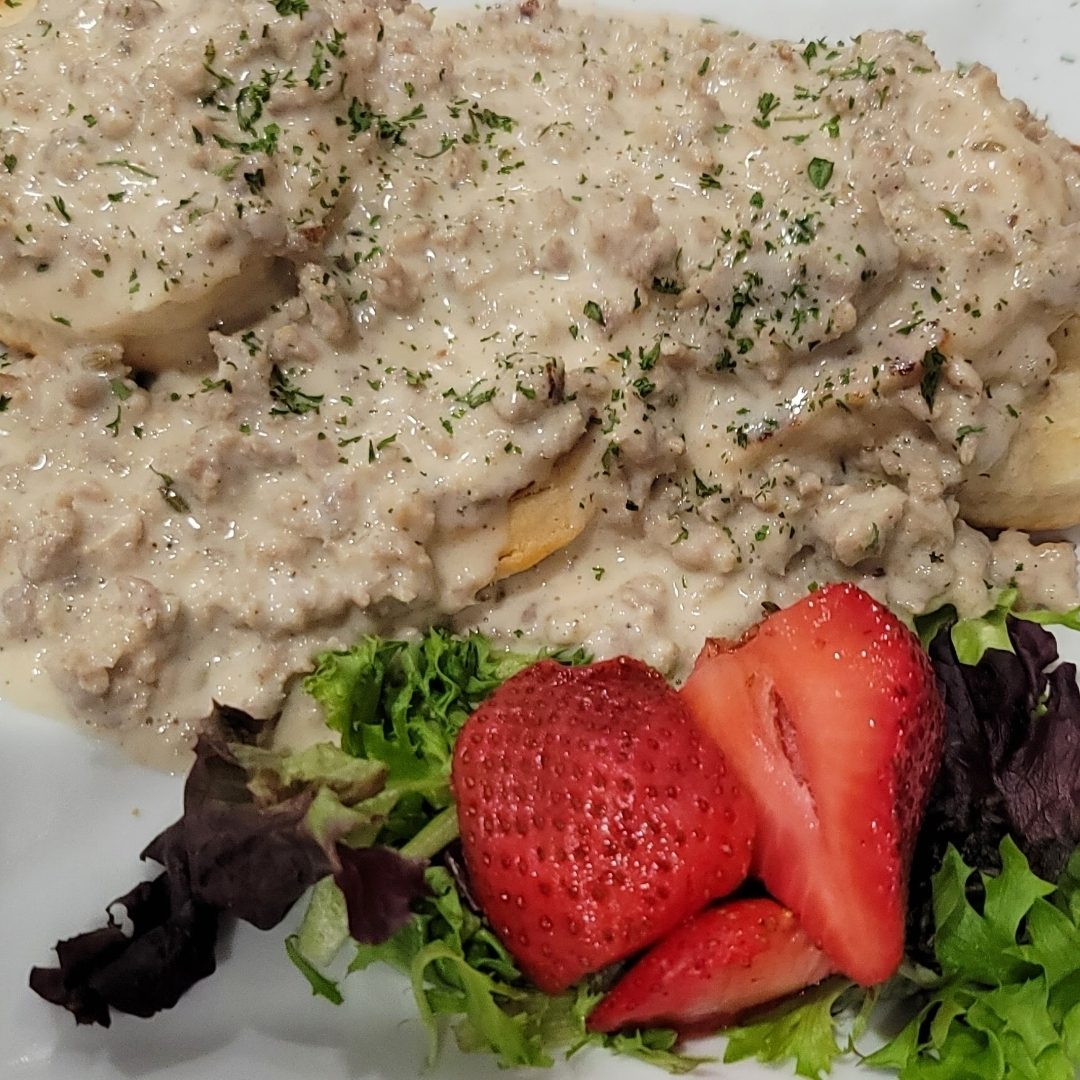 Biscuits & Gravy Platter Without Eggs.