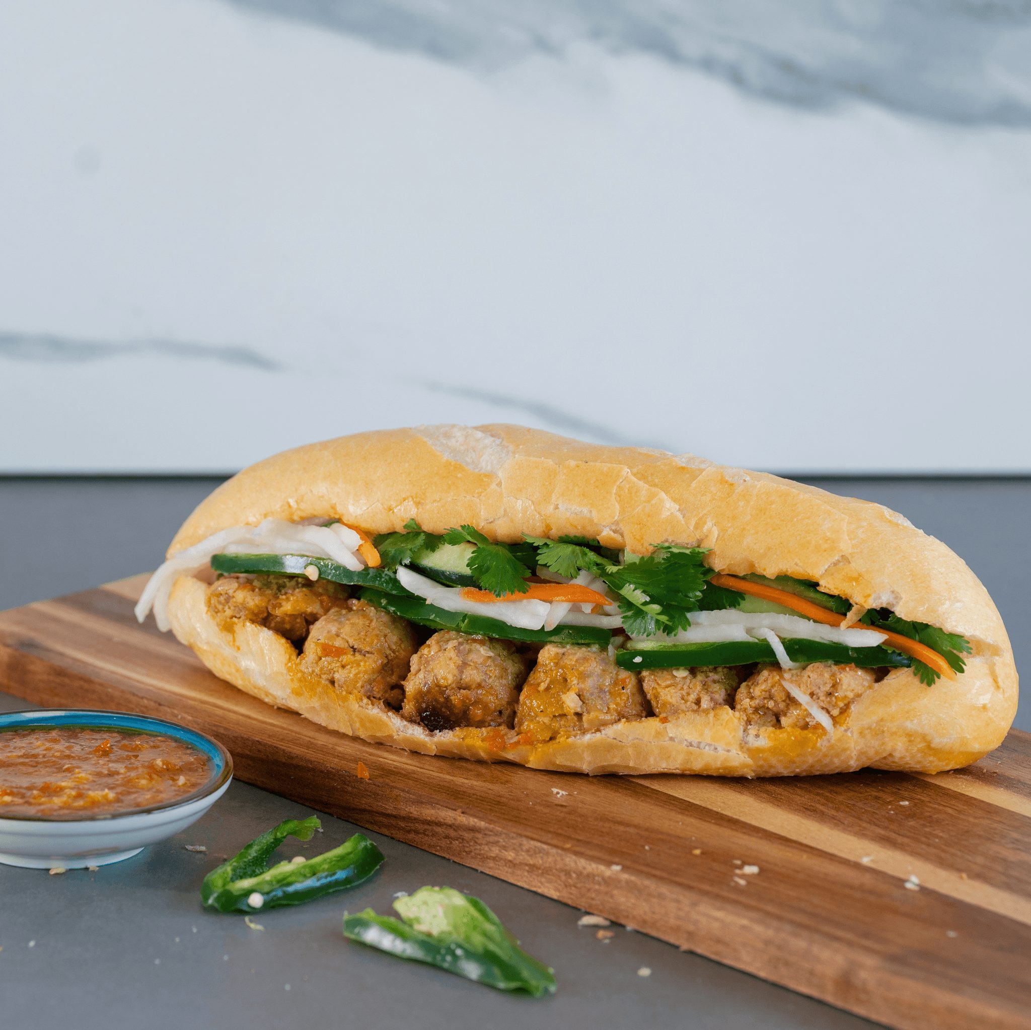 Meatball Banh Mi Banh Mi (Xiu Mai).