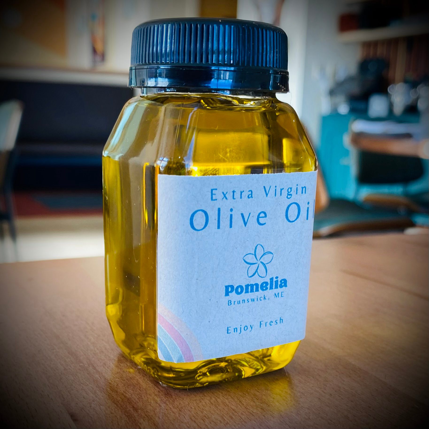 Bottle of Extra Virgin Olive Oil.