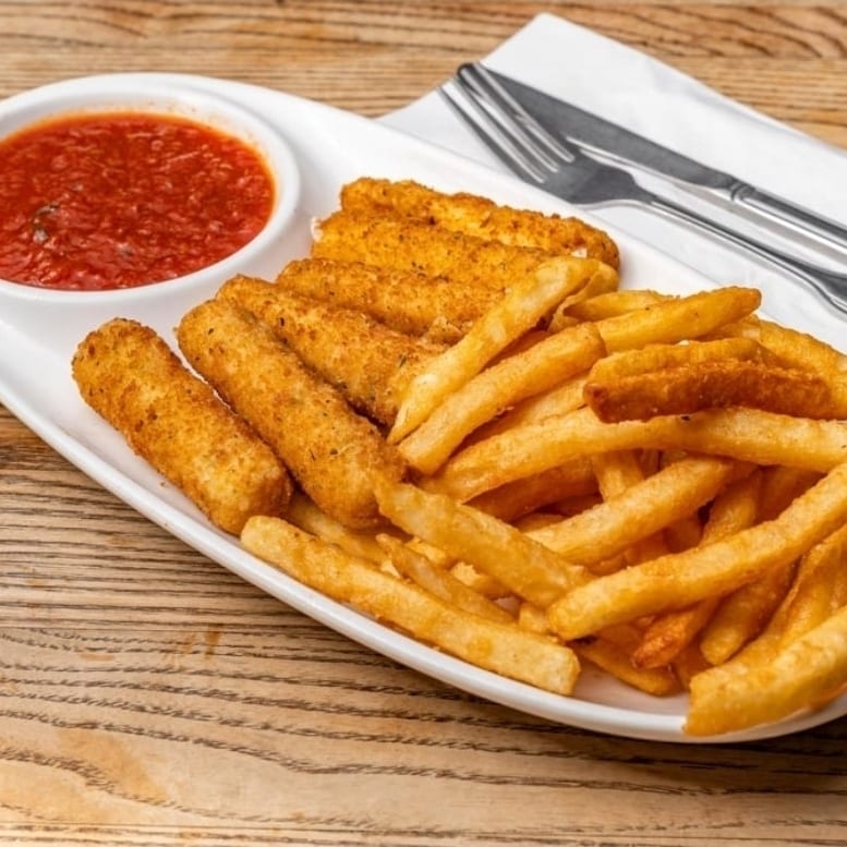 Mozzarella Sticks with Fries.