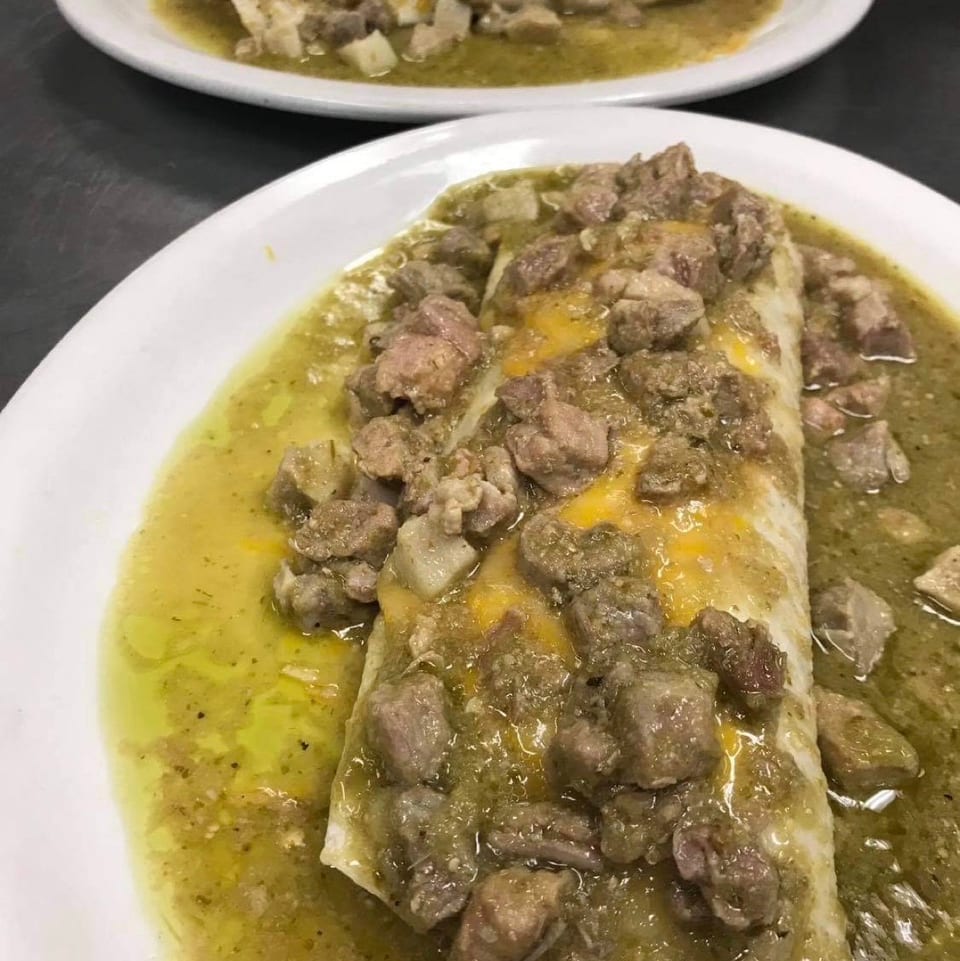 Pork Burrito in Green Sauce.
