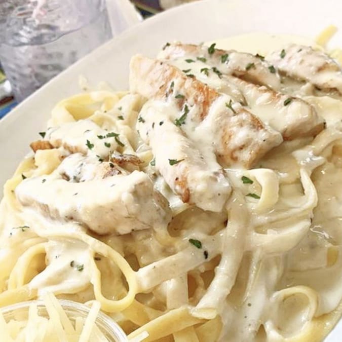 Chicken Fettuccine Alfredo.