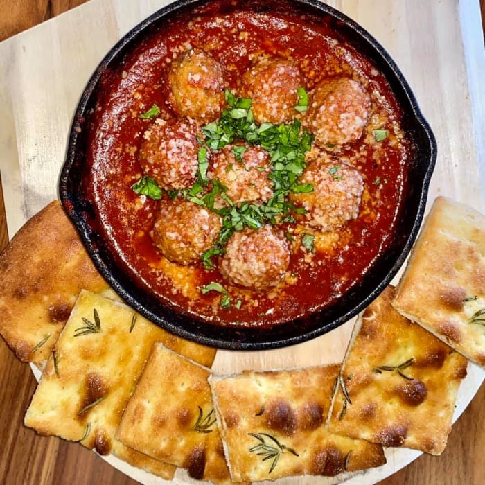 Meatball Parmigiana.