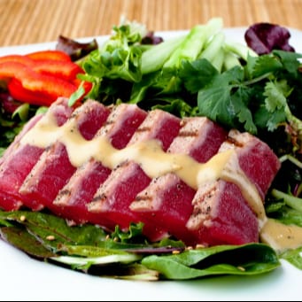 Seared Ahi Tuna Sashimi.