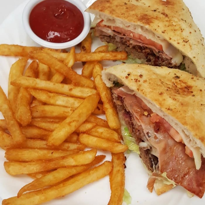 Nostra House Burger On Panini.