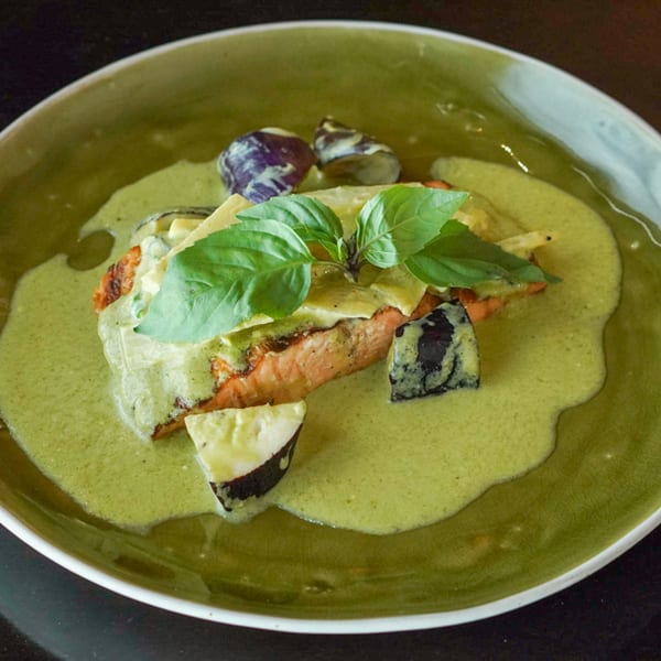 Green Curry Salmon.