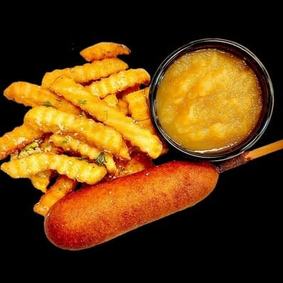 Kids Corn Dog with Fries.