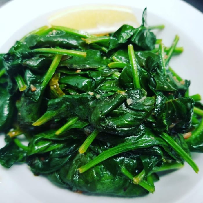 Sautéed Spinach.