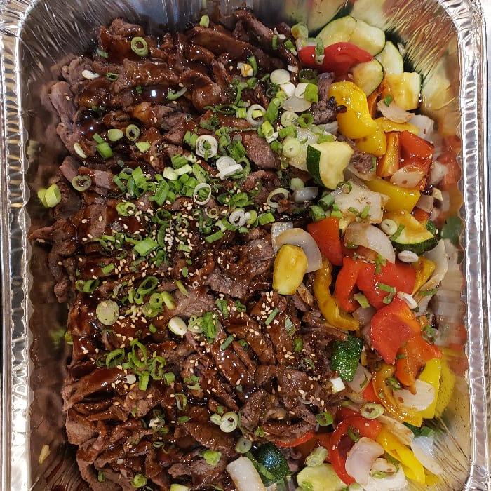 Grilled Teriyaki Steak (Half Tray 7-10 people).