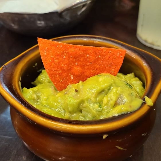 Guacamole with chips.
