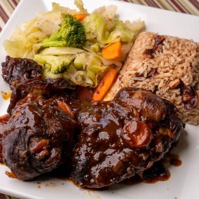 Brown Stew Chicken.