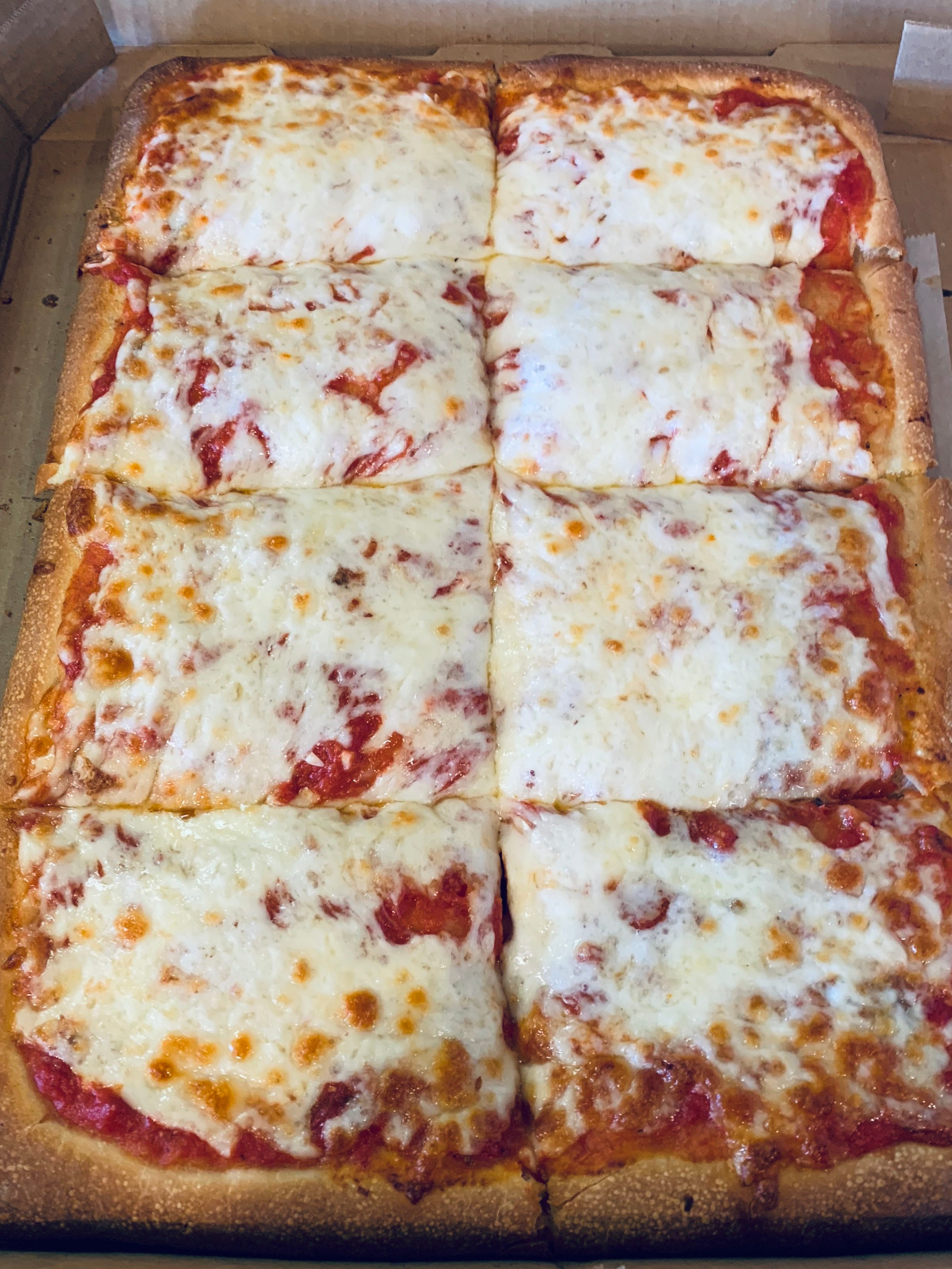 Sicilian Cheese Pizza.