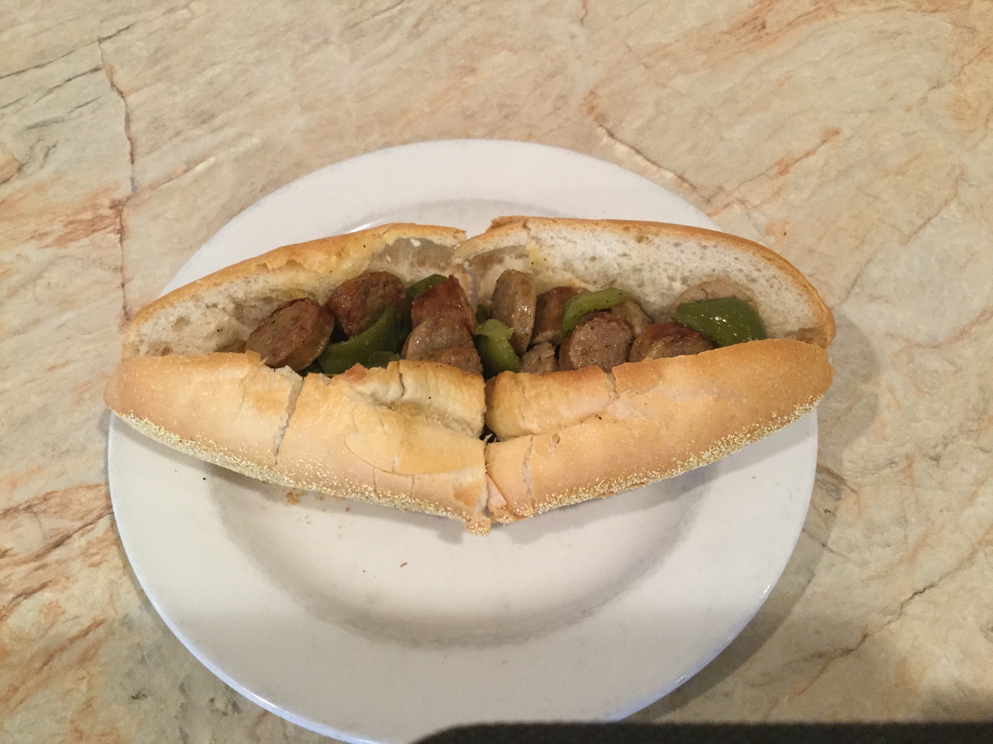 Sausage & Peppers Sub.