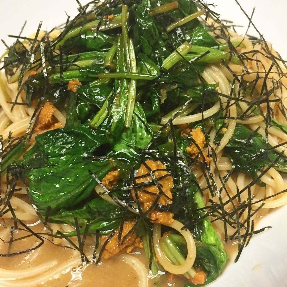 Sautéed Spinach & Sea Urchin.