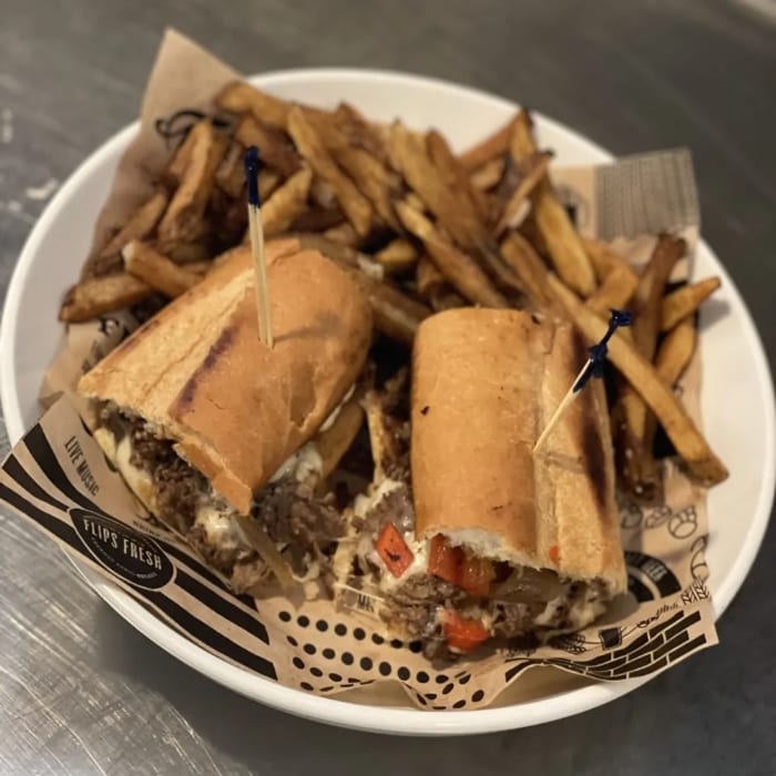 Flips Classic Philly Sandwich.