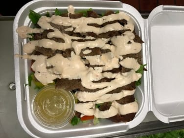 Salad with Shawarma.