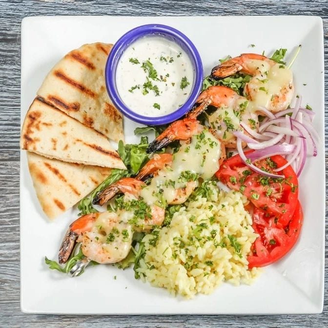 Shrimp Souvlaki.