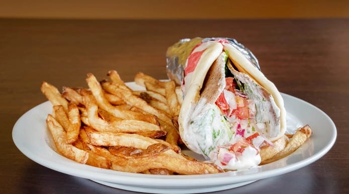 Traditional Gyro Sandwich.