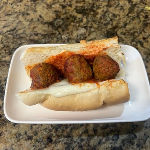 Meatball Parmesan Sub.